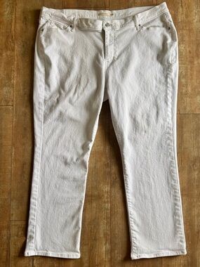 Levi’s White Wash Jean Classic Straight Stretch Jeans Size 22W